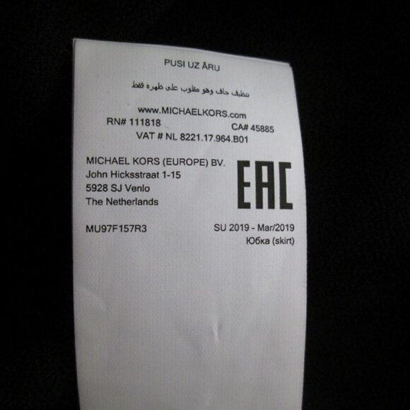 Michael kors Polka Dot Print Skirt- Silver Snap Embellishments-Large-Black-NWT - Picture 6 of 13